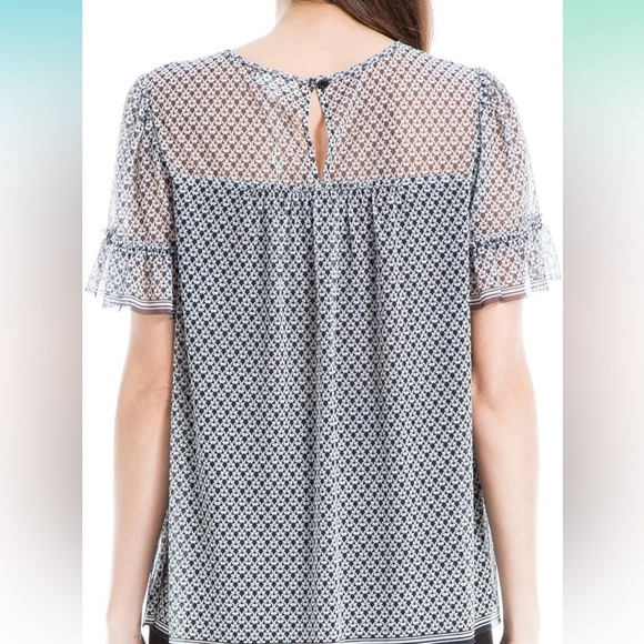 Max Studio Sheer Top Fluttery blouse. Women’s L NWT - Picture 2 of 7